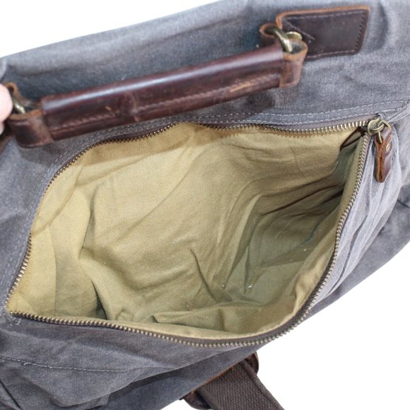Oiled Cotton Denim Bag Pilot Briefcase Messenger Business Flight Travel Laptop - Picture 5 of 5